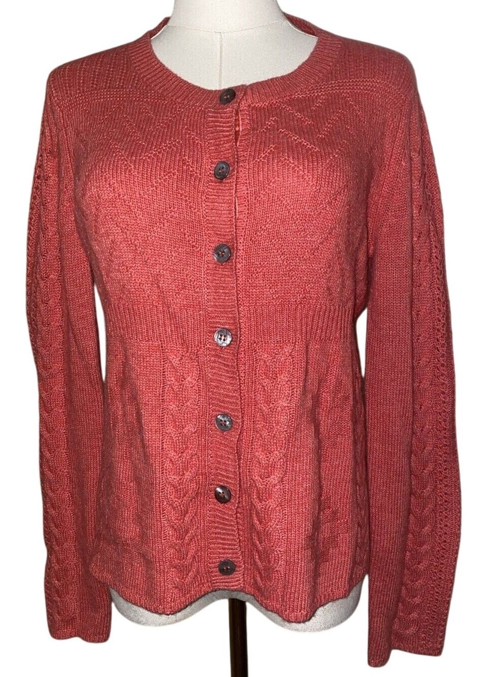Sundance Women’s Sz PS Pink Button Front Cardigan Sweater Wool Alpaca Blend